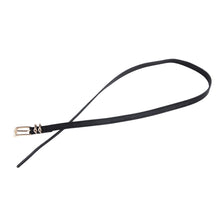 Load image into Gallery viewer, Women's Leather Double Bow Buckle Skinny Fashion Belt