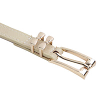 Load image into Gallery viewer, Women's Leather Double Bow Buckle Skinny Fashion Belt