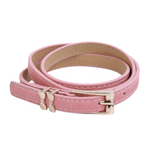 Load image into Gallery viewer, Women's Leather Double Bow Buckle Skinny Fashion Belt