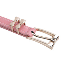 Load image into Gallery viewer, Women's Leather Double Bow Buckle Skinny Fashion Belt