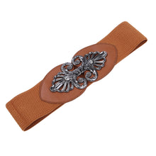 Load image into Gallery viewer, Premium Interlocking Floral Buckle Wide Elastic Stretch Waist Belt Waistband