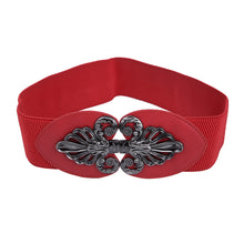Load image into Gallery viewer, Premium Interlocking Floral Buckle Wide Elastic Stretch Waist Belt Waistband