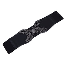 Load image into Gallery viewer, Premium Butterfly Floral Buckle Wide Elastic Stretch Waist Belt Waistband