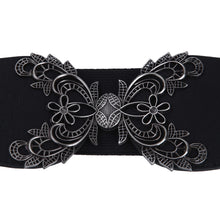 Load image into Gallery viewer, Premium Butterfly Floral Buckle Wide Elastic Stretch Waist Belt Waistband
