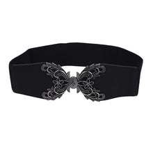 Load image into Gallery viewer, Premium Butterfly Floral Buckle Wide Elastic Stretch Waist Belt Waistband