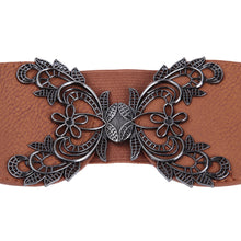 Load image into Gallery viewer, Premium Butterfly Floral Buckle Wide Elastic Stretch Waist Belt Waistband