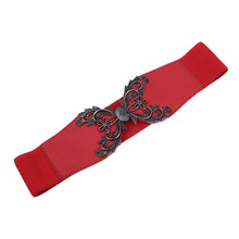 Load image into Gallery viewer, Premium Butterfly Floral Buckle Wide Elastic Stretch Waist Belt Waistband