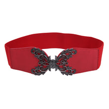 Load image into Gallery viewer, Premium Butterfly Floral Buckle Wide Elastic Stretch Waist Belt Waistband