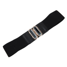 Load image into Gallery viewer, Premium Gold Medallion Crystal Buckle Wide Elastic Stretch Waist Belt Waistband