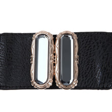 Load image into Gallery viewer, Premium Gold Medallion Crystal Buckle Wide Elastic Stretch Waist Belt Waistband