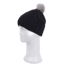 Load image into Gallery viewer, Premium Twist Cable Knit Solid Color Winter Beanie Hat w- Pom Pom- Diff Colors