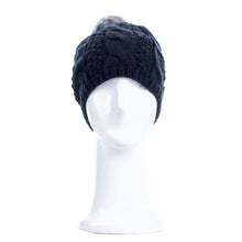 Load image into Gallery viewer, Premium Twist Cable Knit Solid Color Winter Beanie Hat w- Pom Pom- Diff Colors