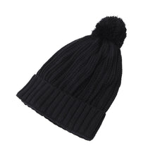 Load image into Gallery viewer, Premium Unisex Ribbed Knit Solid Color Winter Beanie Hat w- Pom Pom