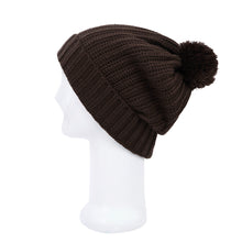 Load image into Gallery viewer, Premium Unisex Ribbed Knit Solid Color Winter Beanie Hat w- Pom Pom