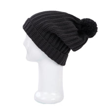 Load image into Gallery viewer, Premium Unisex Ribbed Knit Solid Color Winter Beanie Hat w- Pom Pom