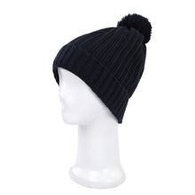 Load image into Gallery viewer, Premium Unisex Ribbed Knit Solid Color Winter Beanie Hat w- Pom Pom