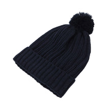 Load image into Gallery viewer, Premium Unisex Ribbed Knit Solid Color Winter Beanie Hat w- Pom Pom