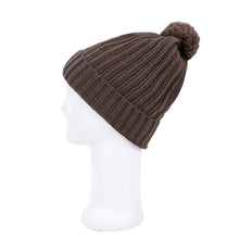 Load image into Gallery viewer, Premium Unisex Ribbed Knit Solid Color Winter Beanie Hat w- Pom Pom