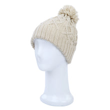 Load image into Gallery viewer, Premium Thermal Dual Layer Diamond Knit Winter Beanie Hat w- Pom Pom