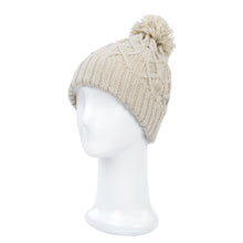 Load image into Gallery viewer, Premium Thermal Dual Layer Diamond Knit Winter Beanie Hat w- Pom Pom
