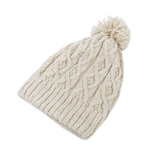 Load image into Gallery viewer, Premium Thermal Dual Layer Diamond Knit Winter Beanie Hat w- Pom Pom