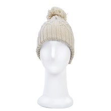Load image into Gallery viewer, Premium Thermal Dual Layer Diamond Knit Winter Beanie Hat w- Pom Pom