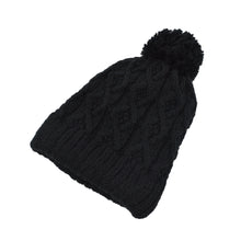 Load image into Gallery viewer, Premium Thermal Dual Layer Diamond Knit Winter Beanie Hat w- Pom Pom