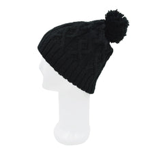 Load image into Gallery viewer, Premium Thermal Dual Layer Diamond Knit Winter Beanie Hat w- Pom Pom