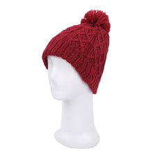 Load image into Gallery viewer, Premium Thermal Dual Layer Diamond Knit Winter Beanie Hat w- Pom Pom