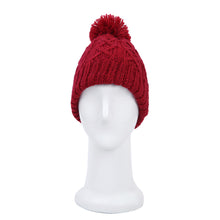 Load image into Gallery viewer, Premium Thermal Dual Layer Diamond Knit Winter Beanie Hat w- Pom Pom