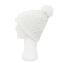 Load image into Gallery viewer, Premium Thermal Dual Layer Diamond Knit Winter Beanie Hat w- Pom Pom