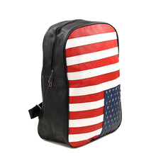 Load image into Gallery viewer, Premium Full US American Flag Studded PU Leather Backpack School Shoulder Bag