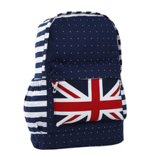Load image into Gallery viewer, Premium Union Jack UK Flag Polka Dot Canvas Backpack School Shoulder Bag