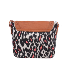 Load image into Gallery viewer, Small Leopard Print Canvas & PU Leather Flap Crossbody Saddle Shoulder Bag