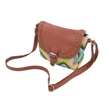 Load image into Gallery viewer, Small Bohemian Tribal Style Aztec Print Flap Crossbody Saddle Shoulder Bag