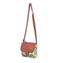 Load image into Gallery viewer, Small Bohemian Tribal Style Aztec Print Flap Crossbody Saddle Shoulder Bag