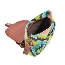 Load image into Gallery viewer, Small Bohemian Tribal Style Aztec Print Flap Crossbody Saddle Shoulder Bag