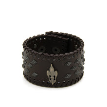 Load image into Gallery viewer, Premium Fleur De Lis Diamond Studded PU Leather Bracelet