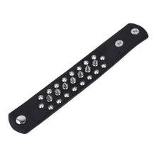 Load image into Gallery viewer, Premium Black Spike Studded PU Leather Bracelet