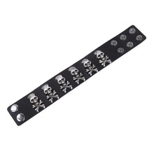 Load image into Gallery viewer, Premium Leather Vintage Pirate Skull Crossbones Studded Bracelet