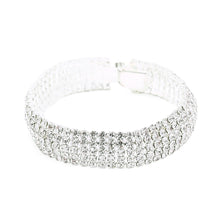 Load image into Gallery viewer, Premium Silver Tone Clear Rhinestone Crystal Fashion Tennis Bracelet
