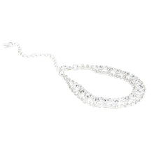 Load image into Gallery viewer, Premium Silver Tone Clear Rhinestone Crystal Fashion Chain Link Bracelet