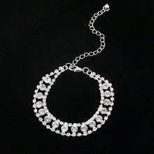 Load image into Gallery viewer, Premium Silver Tone Clear Rhinestone Crystal Fashion Chain Link Bracelet