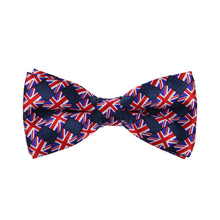 Load image into Gallery viewer, Premium Union Jack British UK Flag Tuxedo Neck Bowtie Bow Tie