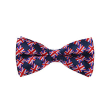 Load image into Gallery viewer, Kids Boys Union Jack British UK Flag Tuxedo Neck Bowtie Bow Tie

