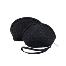 Load image into Gallery viewer, Premium Interlace Braided Wristlet Cosmetic Makeup Bag Set of 2 - Diff Colors