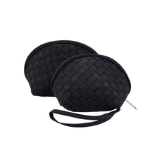Load image into Gallery viewer, Premium Interlace Braided Wristlet Cosmetic Makeup Bag Set of 2 - Diff Colors