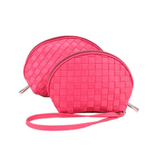 Load image into Gallery viewer, Premium Interlace Braided Wristlet Cosmetic Makeup Bag Set of 2 - Diff Colors