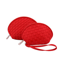 Load image into Gallery viewer, Premium Interlace Braided Wristlet Cosmetic Makeup Bag Set of 2 - Diff Colors