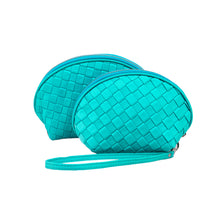 Load image into Gallery viewer, Premium Interlace Braided Wristlet Cosmetic Makeup Bag Set of 2 - Diff Colors